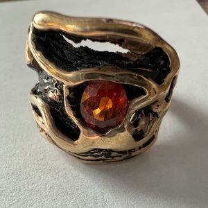Spessartite Garnet Gold Ring (Unisex)